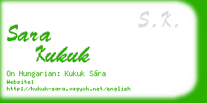 sara kukuk business card